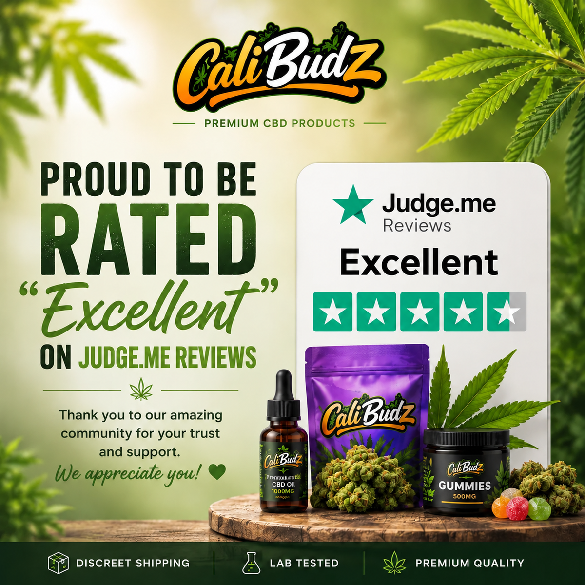 🌿 Calibudz – Proud to Be Rated “Excellent” on Judge Me