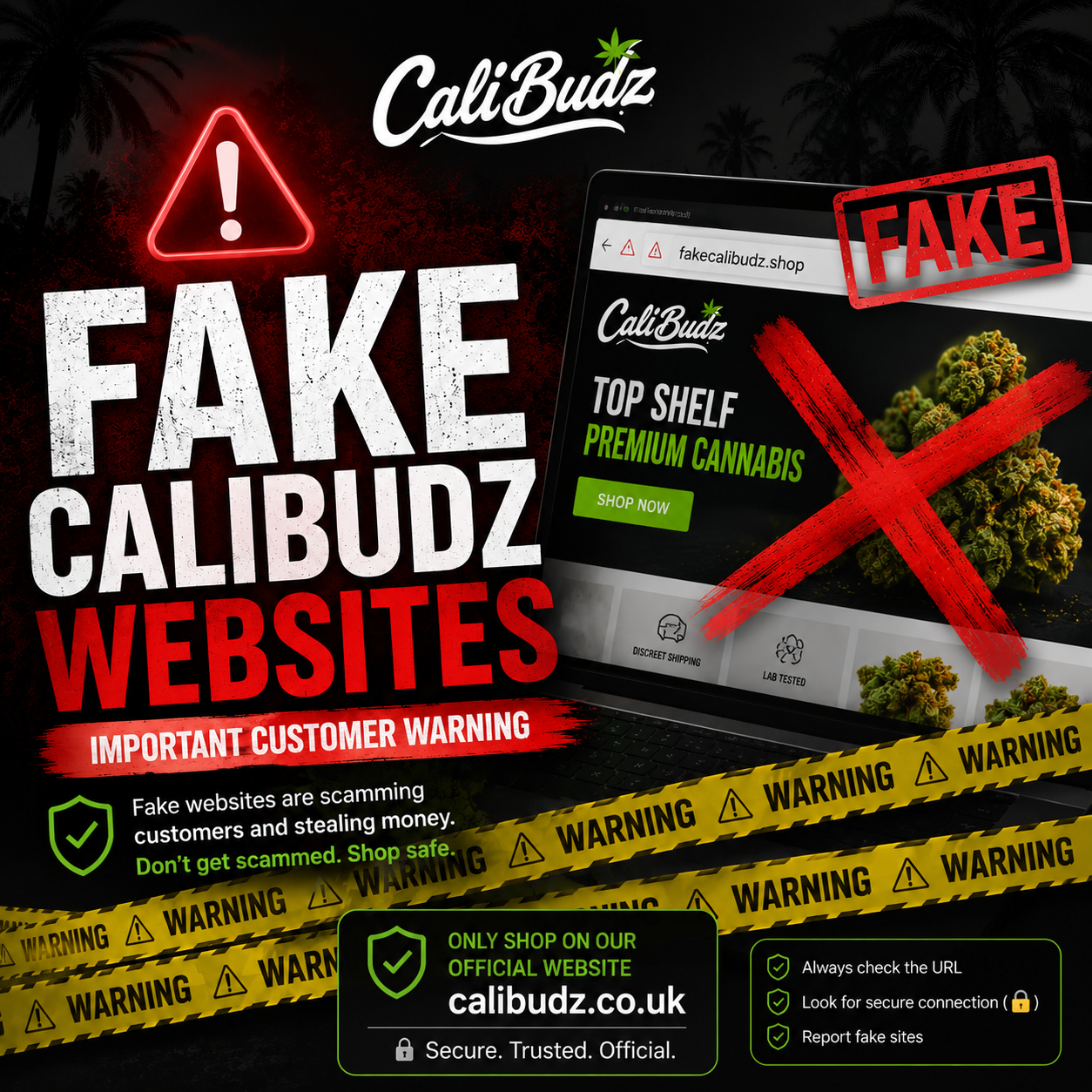 ⚠️ Fake CaliBudz Websites – Important Customer Warning