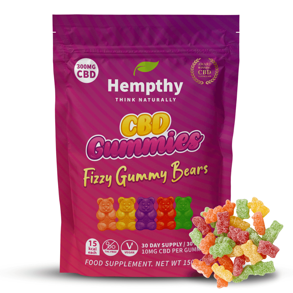 CBD Gummies Fizzy Gummy Bears Hempthy