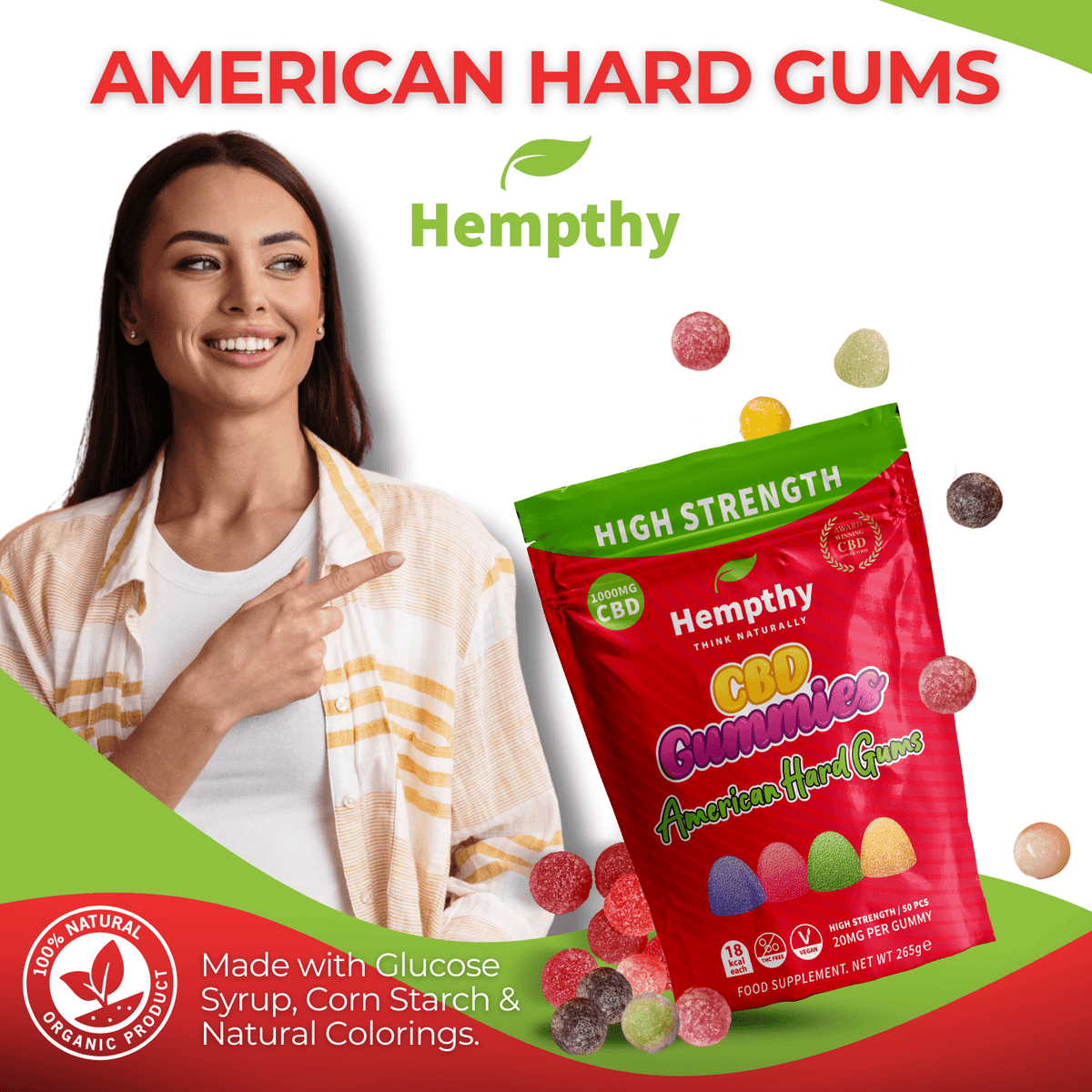 CBD Gummies Hard Gums Hempthy