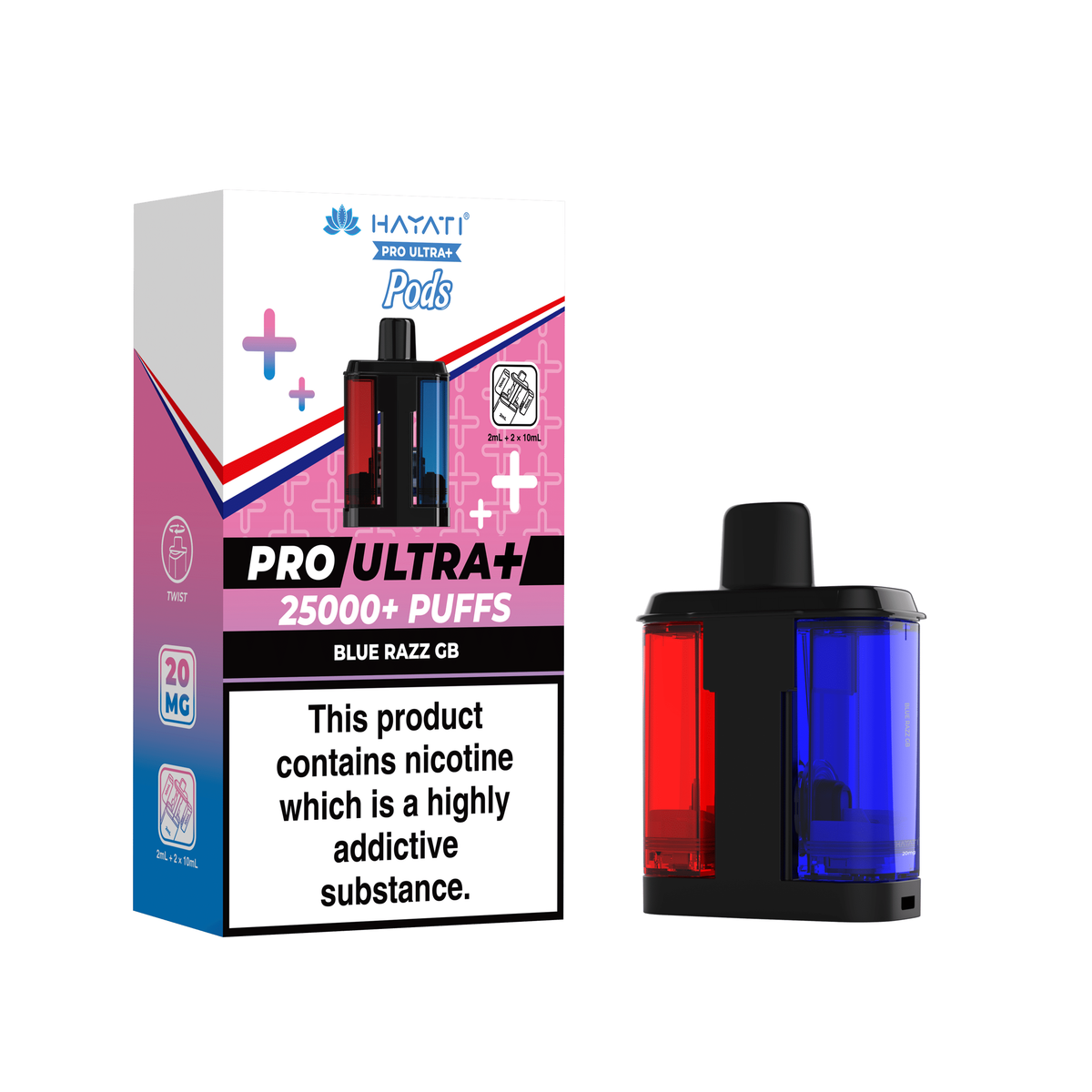Pro Ultra+ 25K Replacement Pod Blue Razz GB 20mg