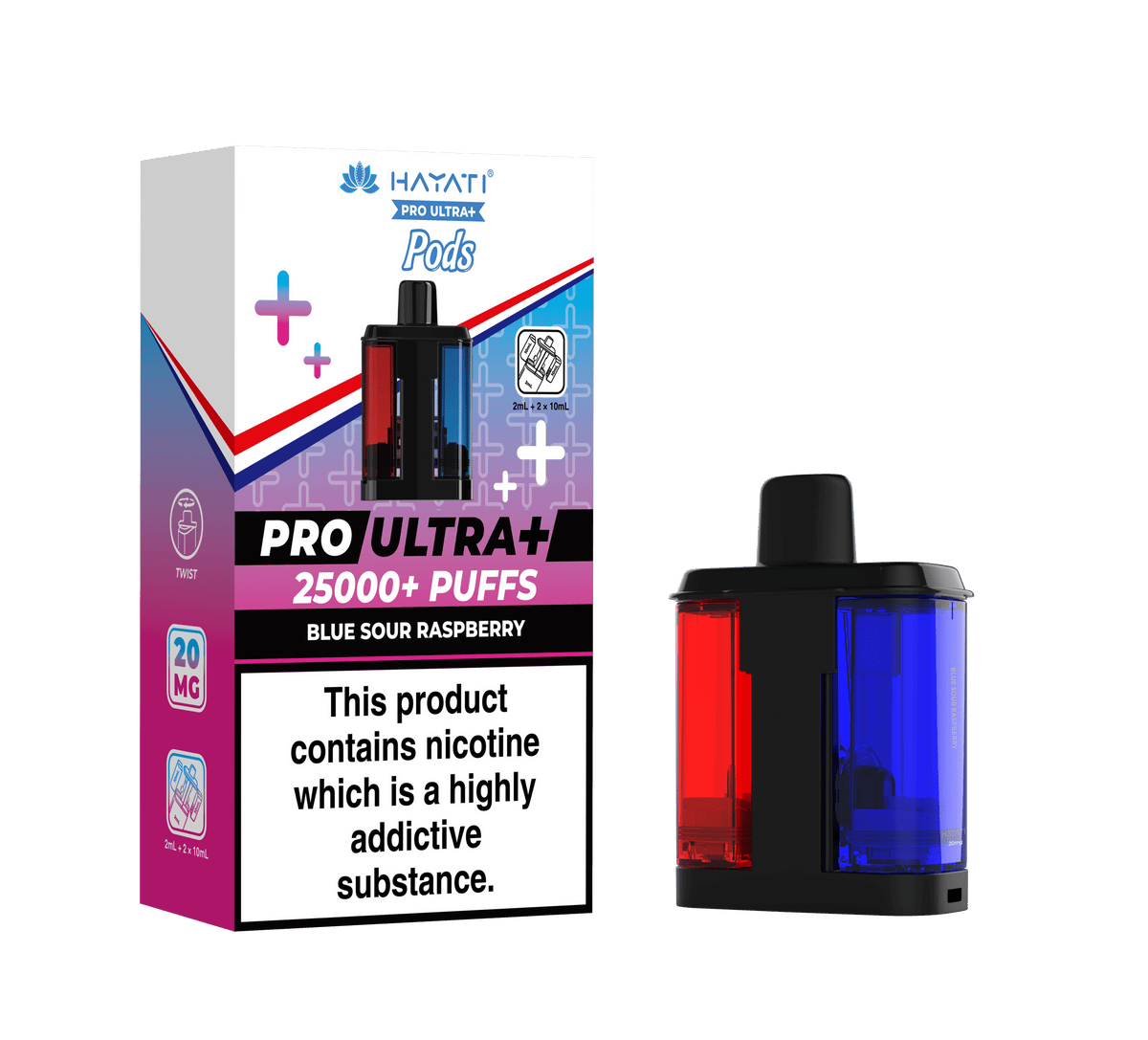 Pro Ultra+ 25K Replacement Pod Blue Sour Raspberry 20mg