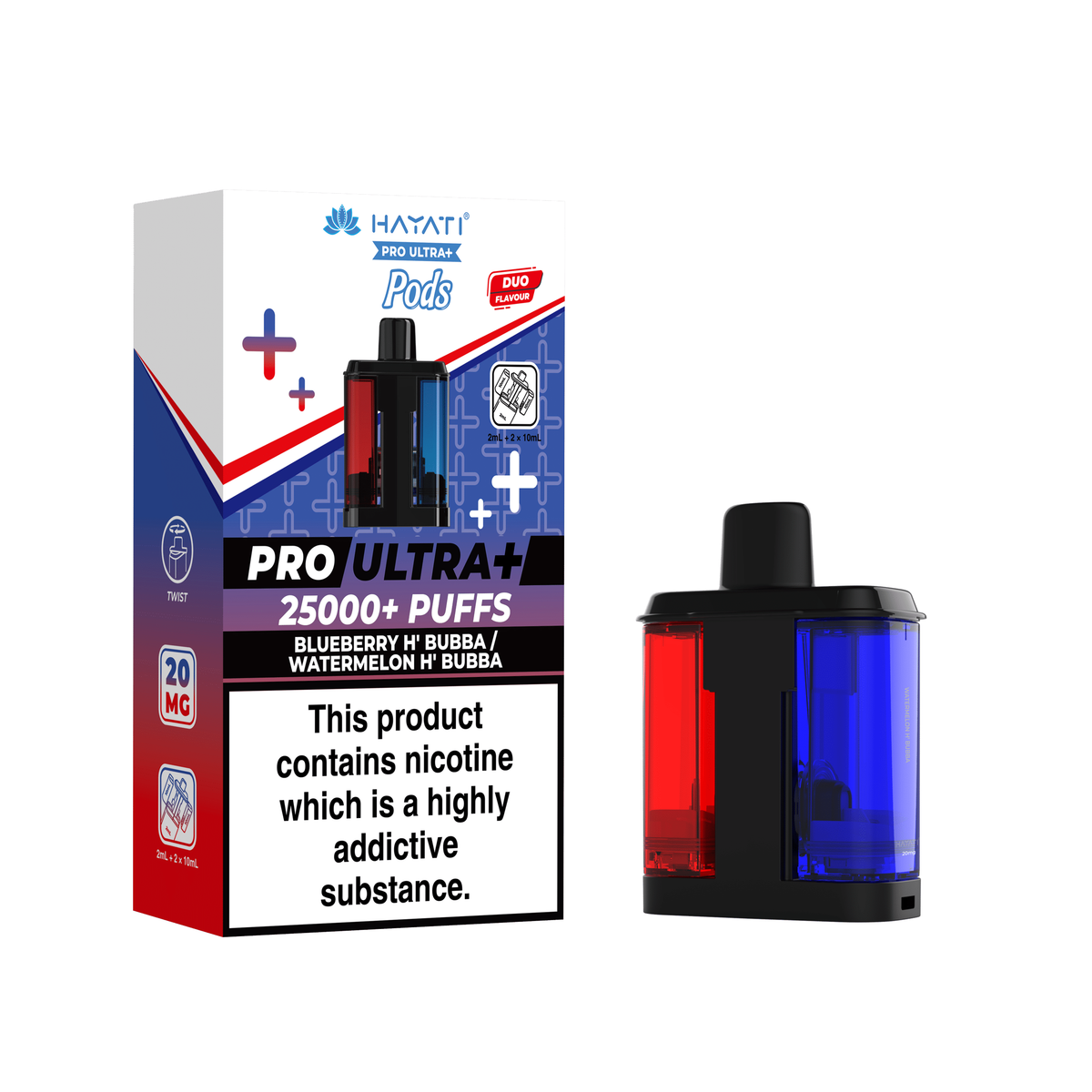 Pro Ultra+ 25K Replacement Pod Blueberry H'Bubba Watermelon H'Bubba 20mg