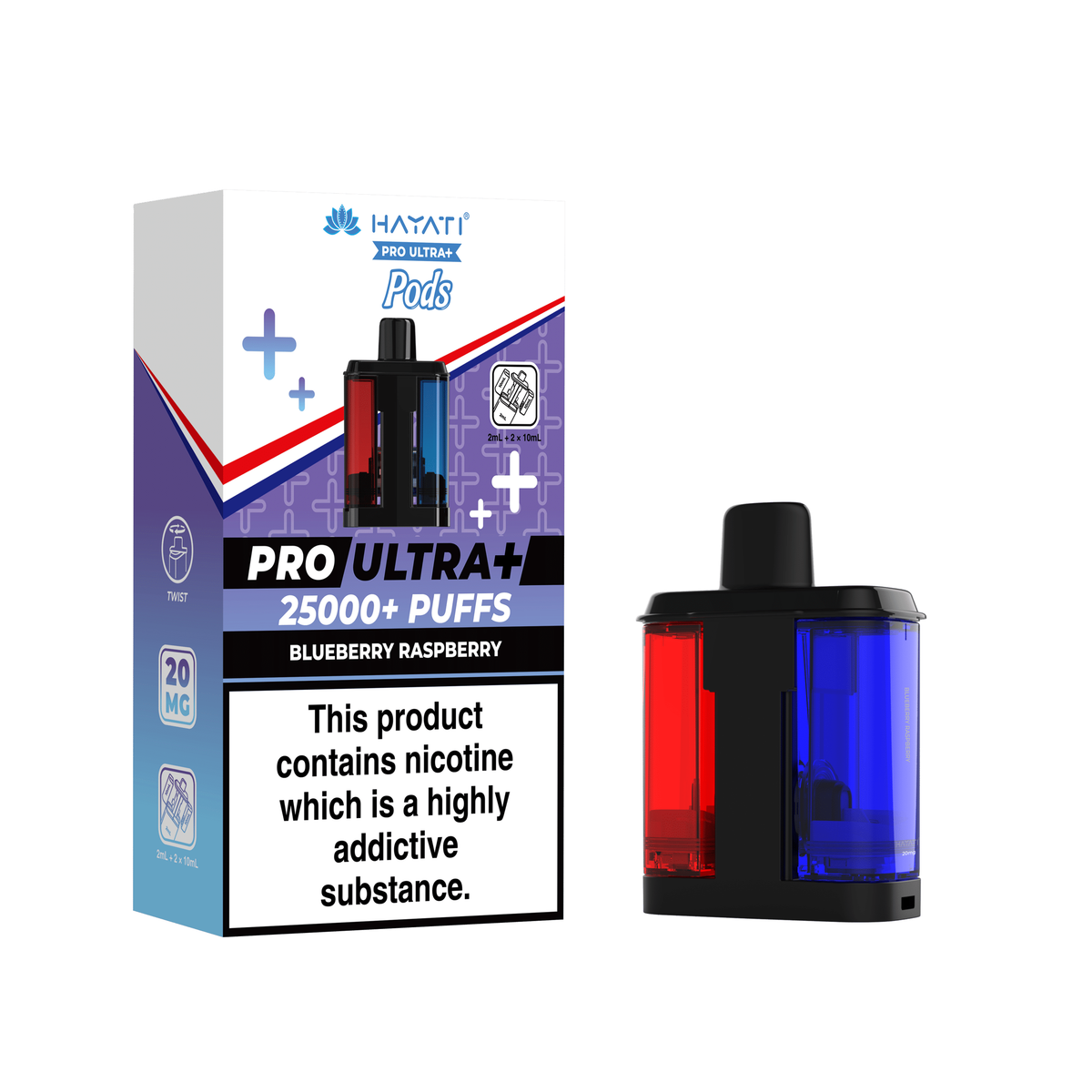 Pro Ultra+ 25K Replacement Pod Blueberry Raspberry 20mg