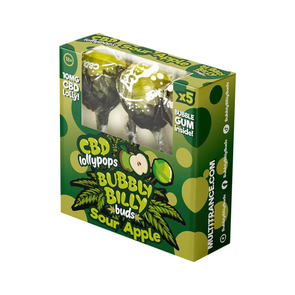 Multitrance Bubbly Billy Buds CBD Lollypops Box Of 5