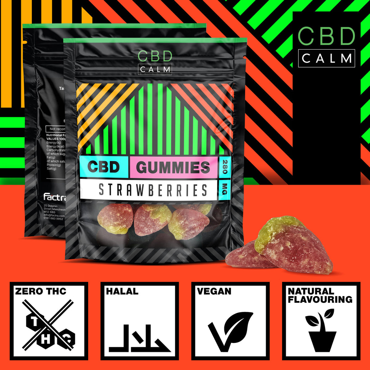 280mg Strawberries Grab Bag CBD Gummies CBD Calm