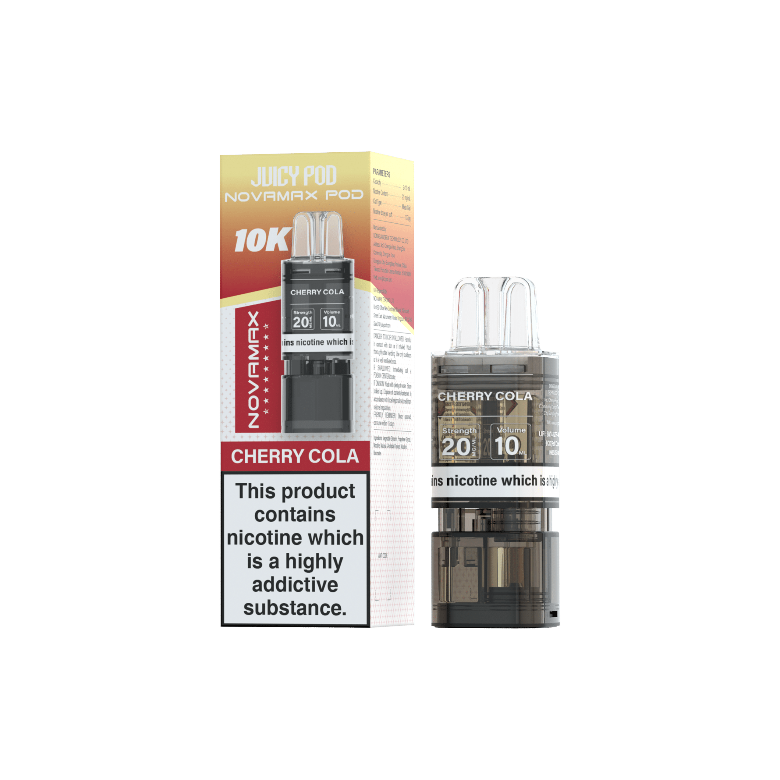 Novamax Juicy Pod 10K Cherry Cola Refill 2+10ml 20mg