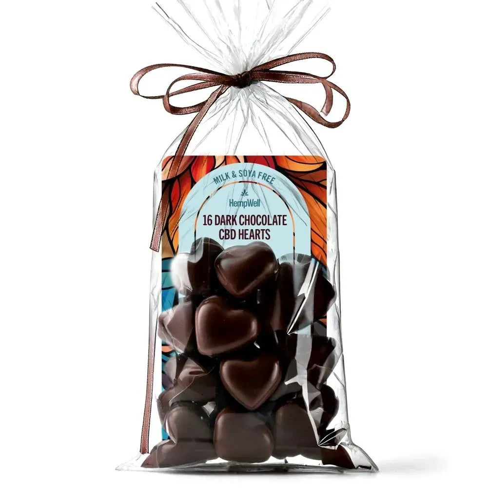 CBD Dark Chocolate Hearts 20mg x 16 Chocolates