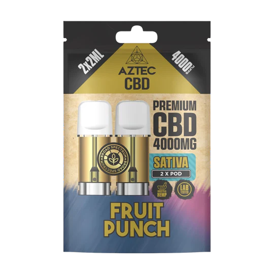 🌿 Aztec CBD 4000mg Broad Spectrum Refill CBD Pods X2ml Pods