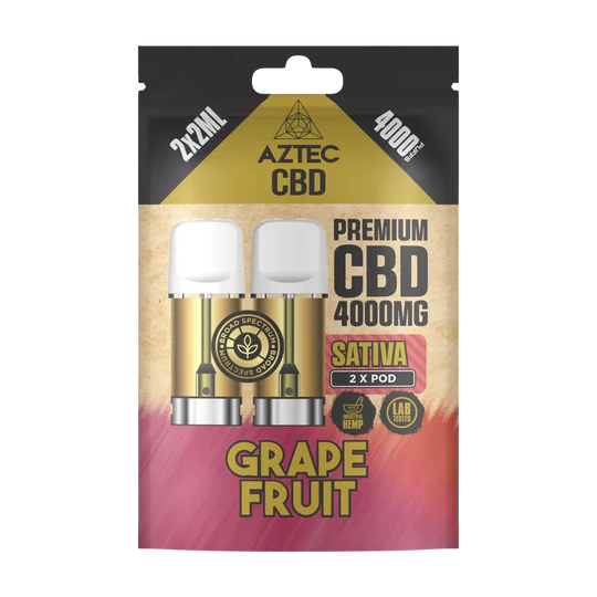 🌿 Aztec CBD 4000mg Broad Spectrum Refill CBD Pods X2ml Pods
