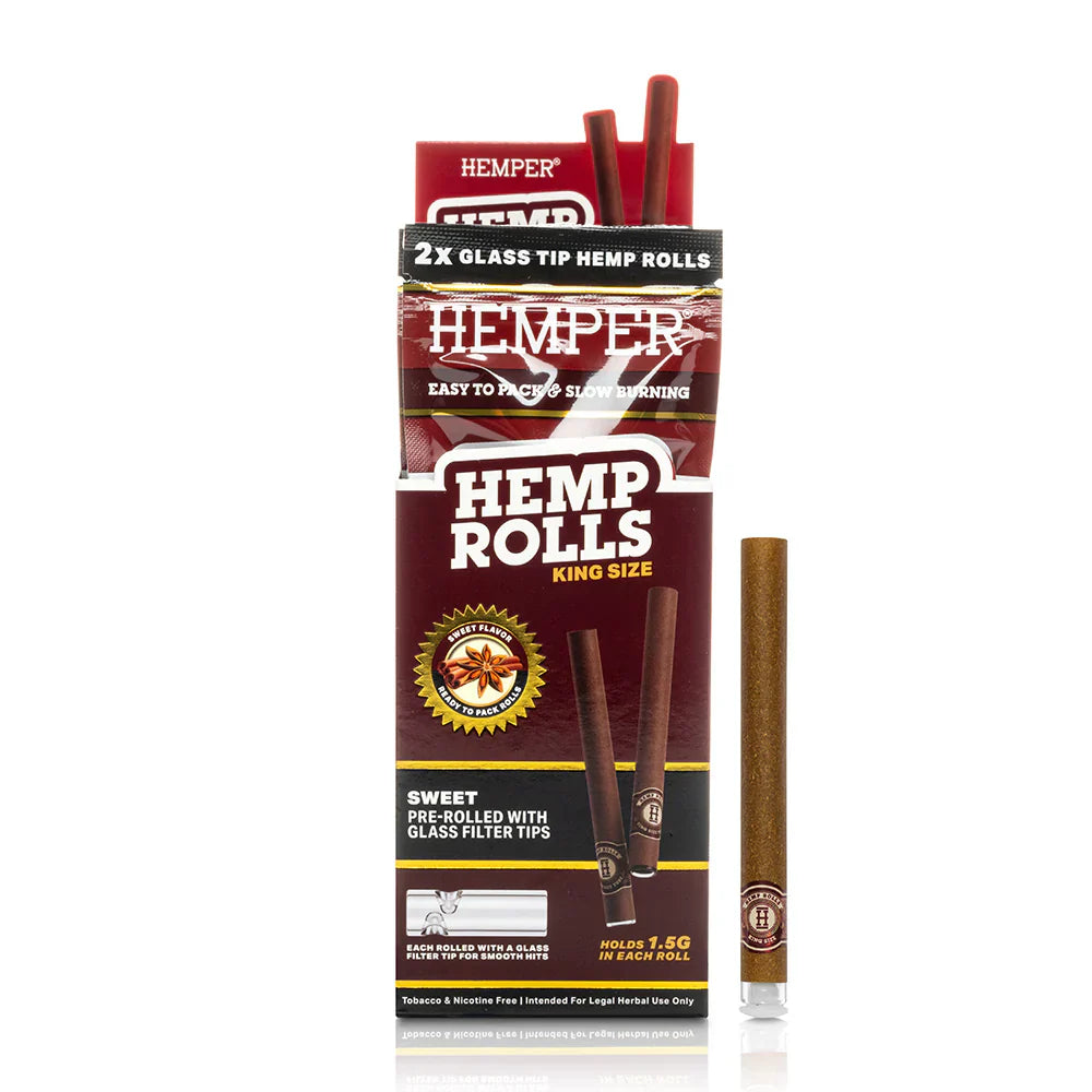 Hemper Hemp Rolls King Size + Glass Tip