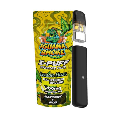 Iguana Smoke I-Puff Starter Pack CBD Vape Kit Battery & Pod