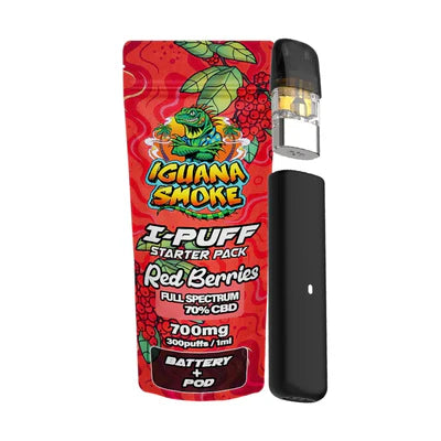 Iguana Smoke I-Puff Starter Pack CBD Vape Kit Battery & Pod