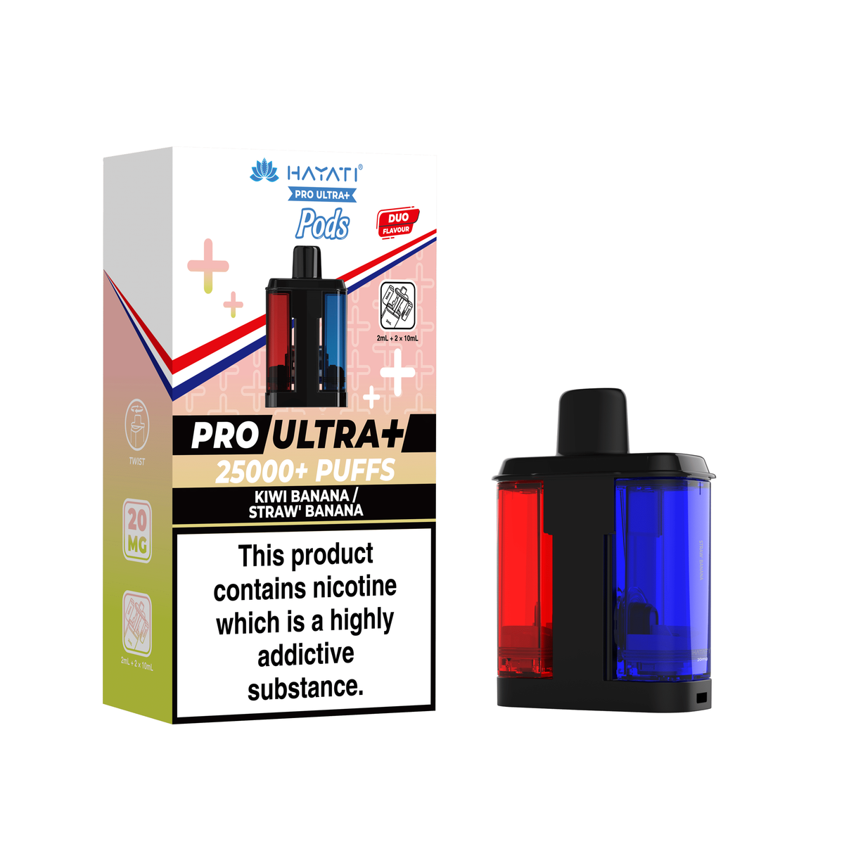 Pro Ultra+ 25K Replacement Pod Kiwi Banana Straw Banana 20mg