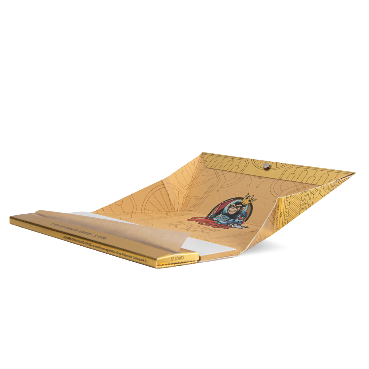 X1 Pack Monkey King Rolling Papers & Tips: Billionaire Gold XL - Extra Long