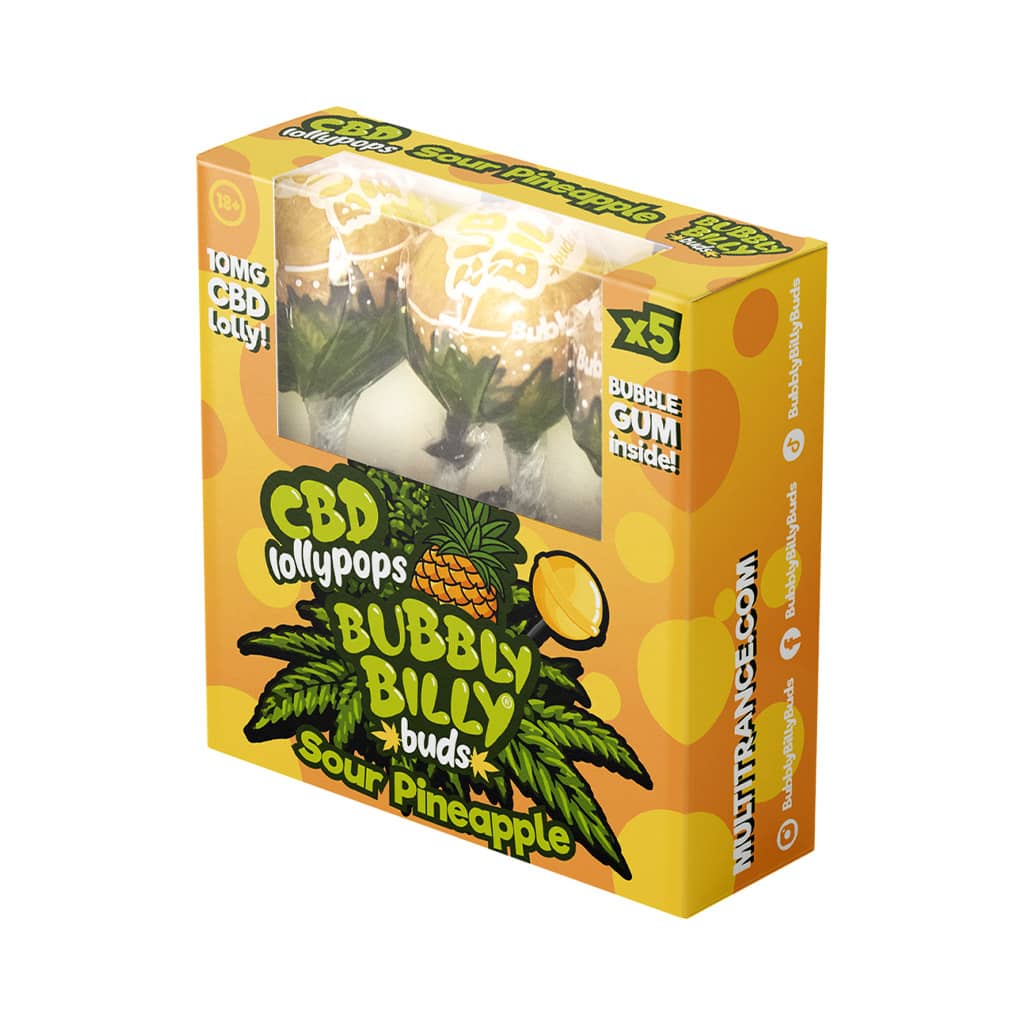 Multitrance Bubbly Billy Buds CBD Lollypops Box Of 5
