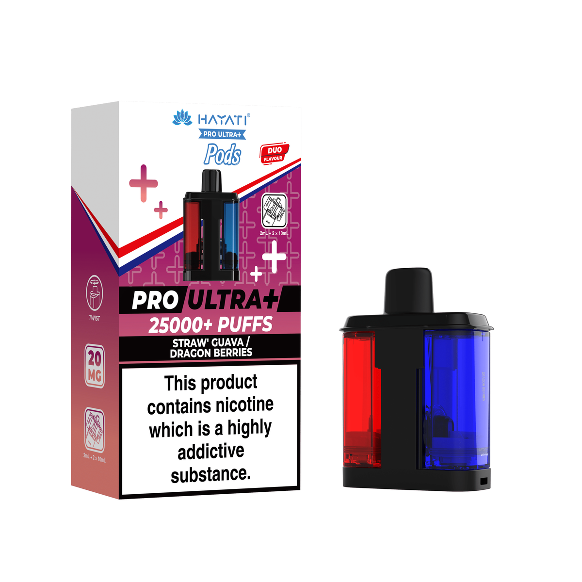 Pro Ultra+ 25K Replacement Pod Straw' Guava Dragon Berries 20mg