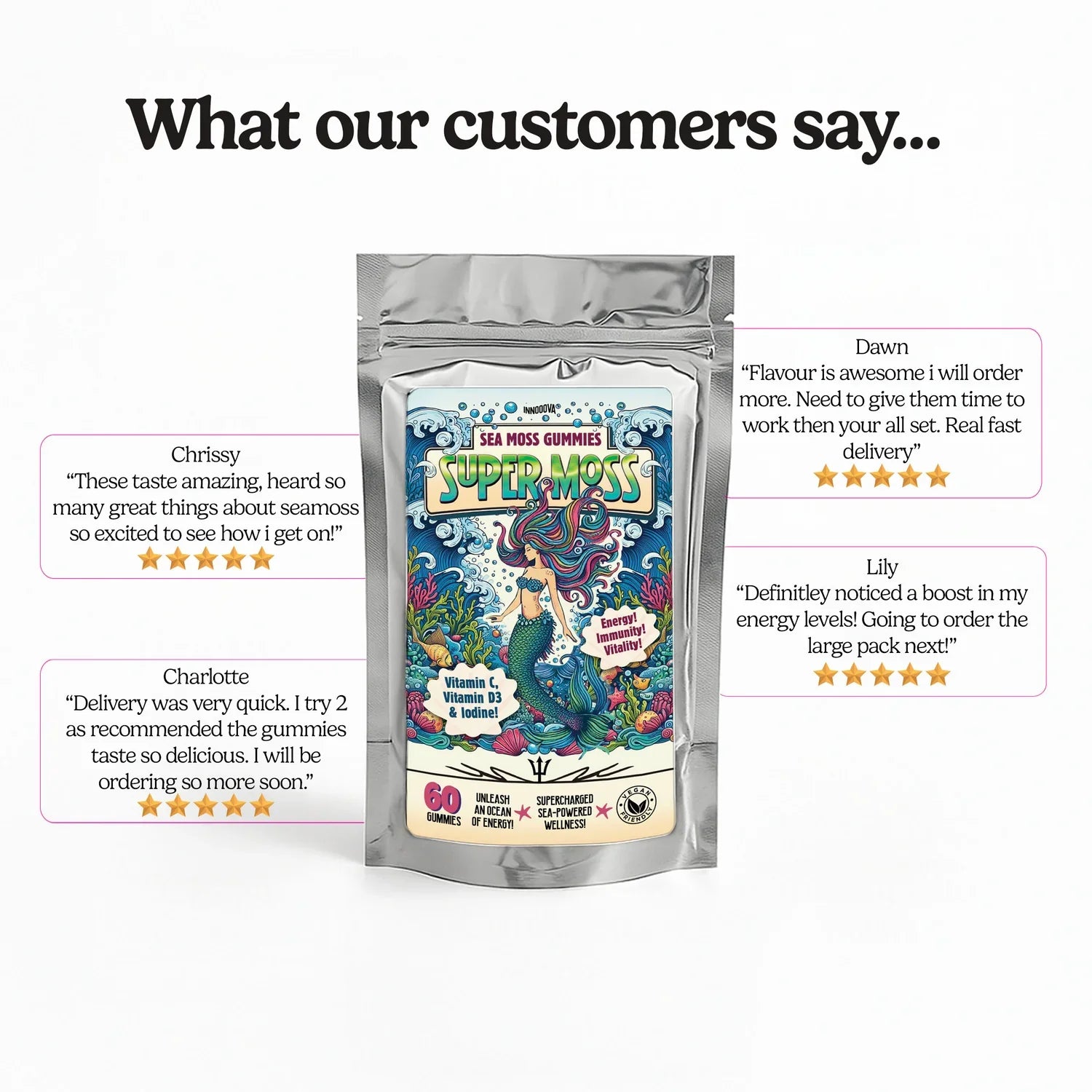 SuperMoss Sea Moss Gummies Apple Flavour 60 Gummies
