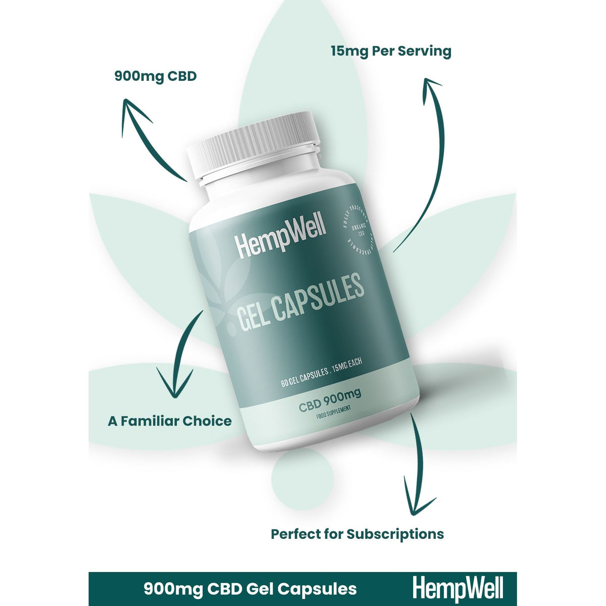 CBD Capsules 900mg (60 x 15mg)