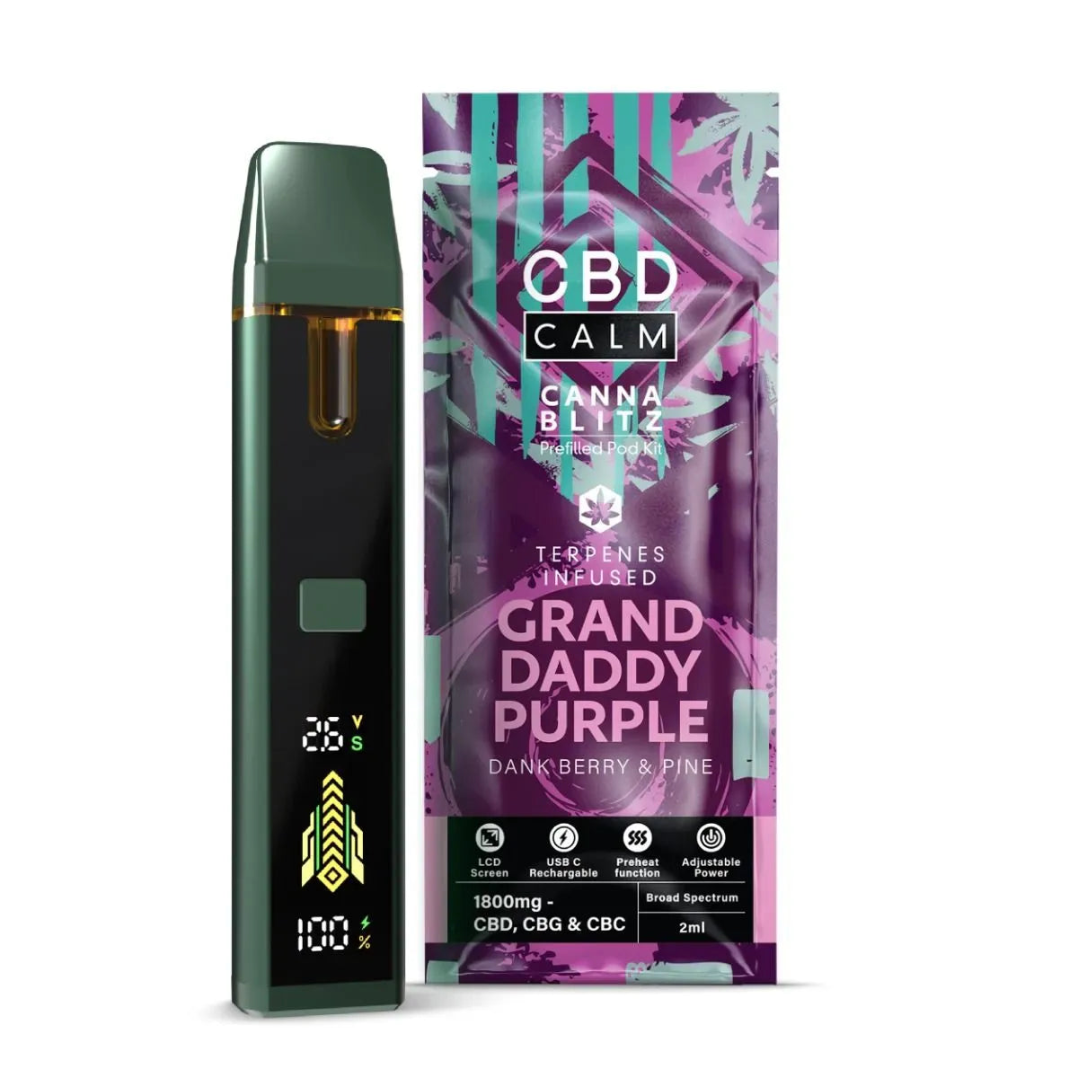 CANNABLITZ 1800mg Prefilled Vape Kit CBD Calm
