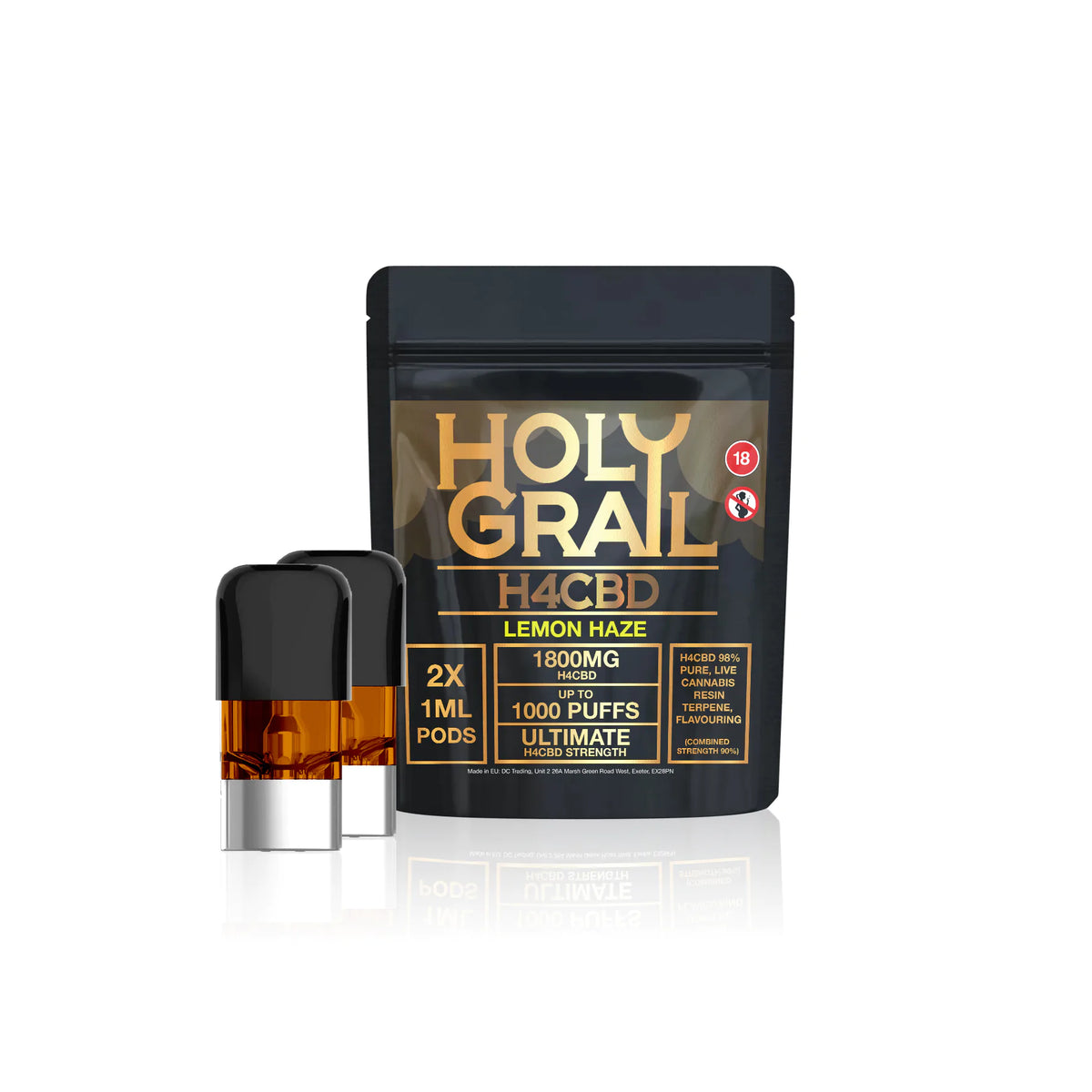 H4CBD Replacement Pods 2000 Puffs 2x1ml 1800mg Holy Grail