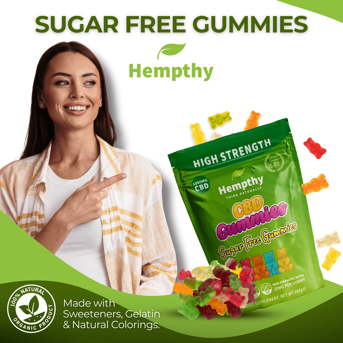 CBD Gummies Sugar Free Hempthy