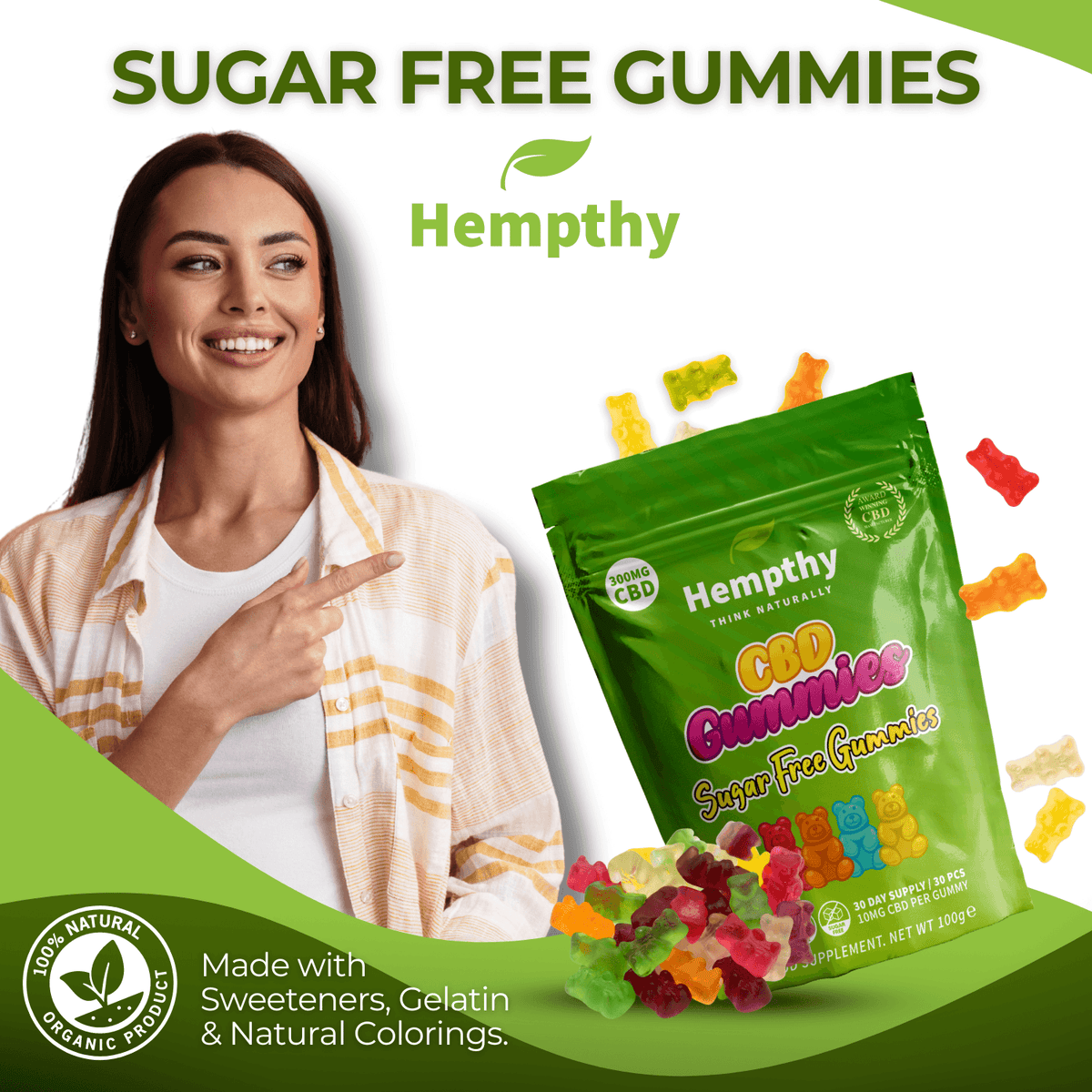 CBD Gummies Sugar Free Hempthy