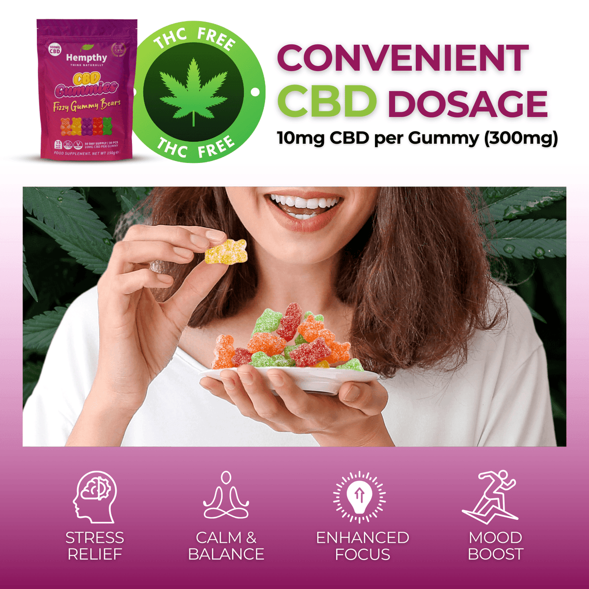 CBD Gummies Fizzy Gummy Bears Hempthy