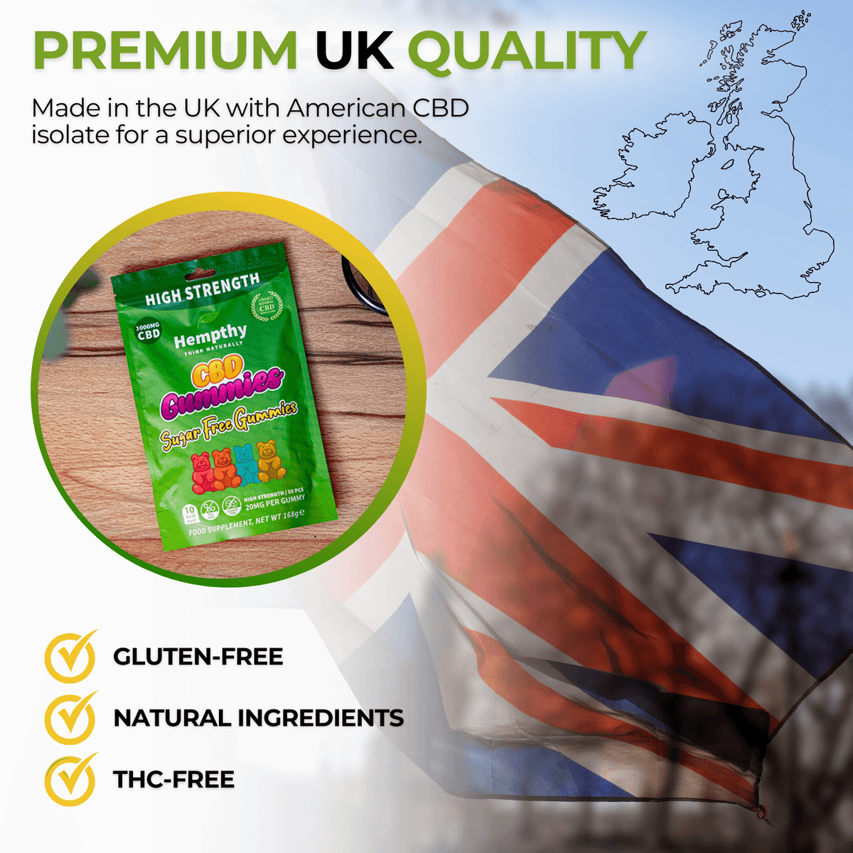 CBD Gummies Sugar Free Hempthy