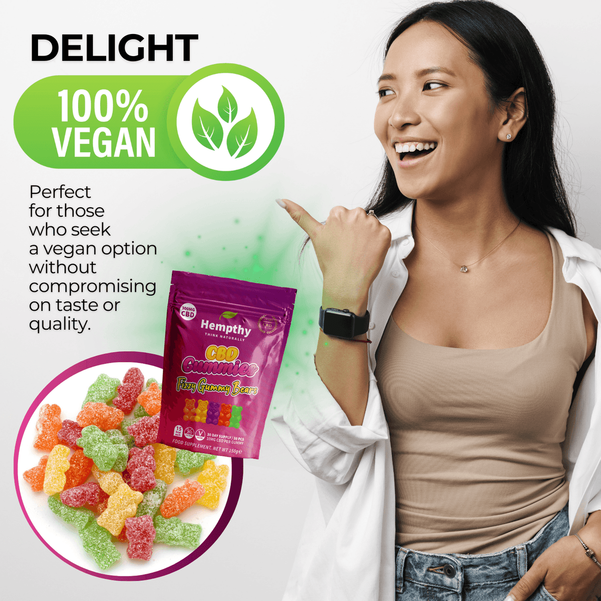 CBD Gummies Fizzy Gummy Bears Hempthy