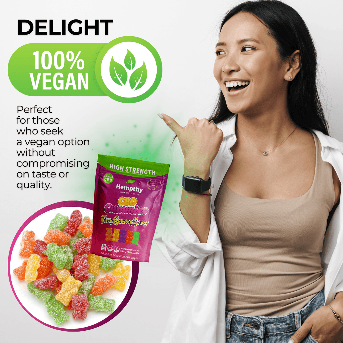 CBD Gummies Fizzy Bears Hempthy
