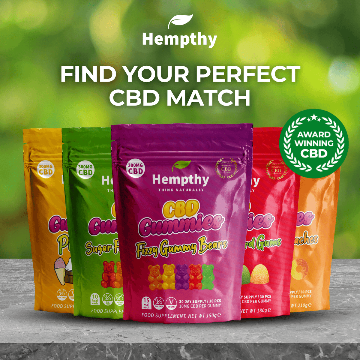 CBD Gummies Fizzy Gummy Bears Hempthy