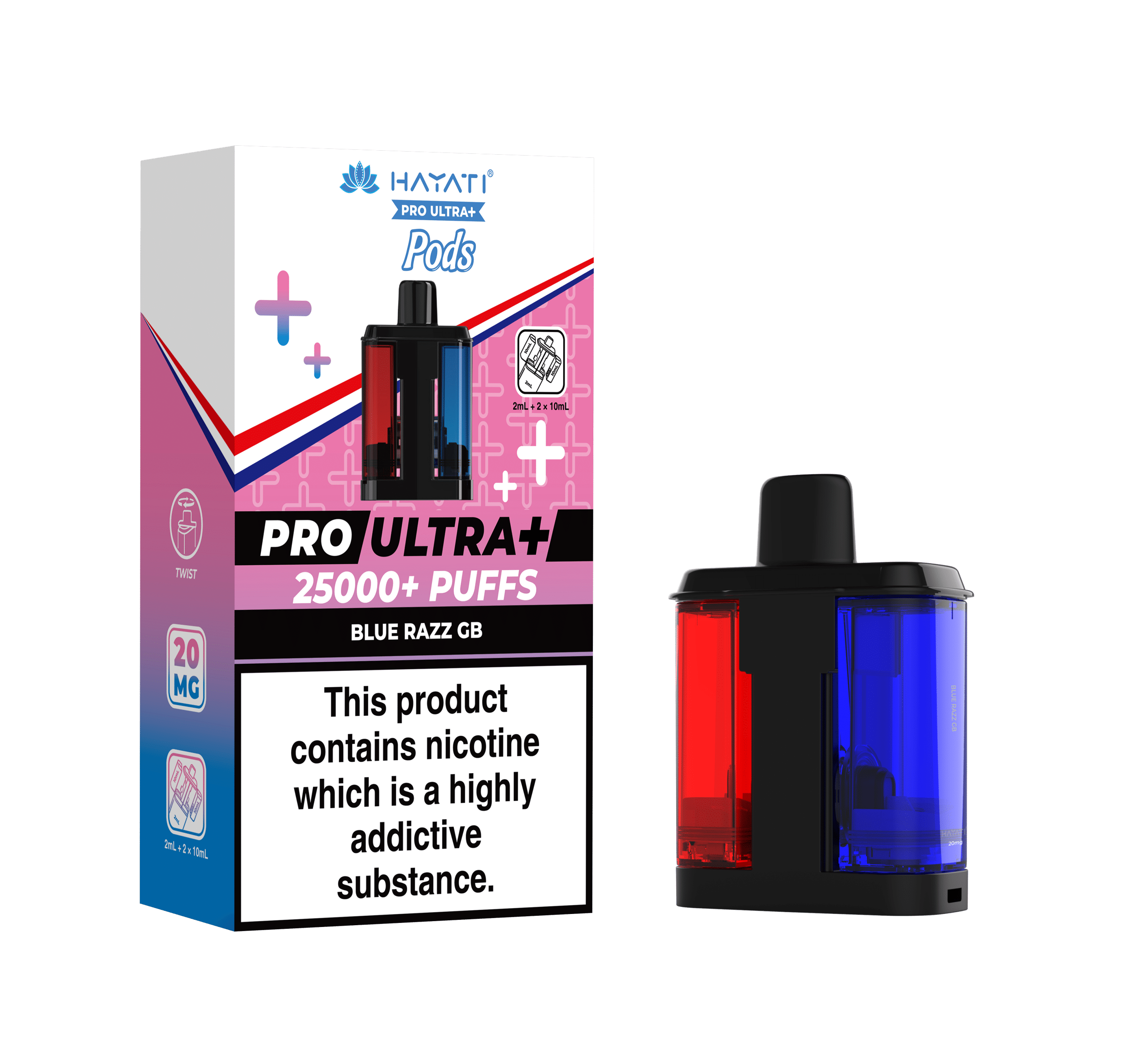 Pro Ultra+ 25K Replacement Pod Blue Razz GB 20mg