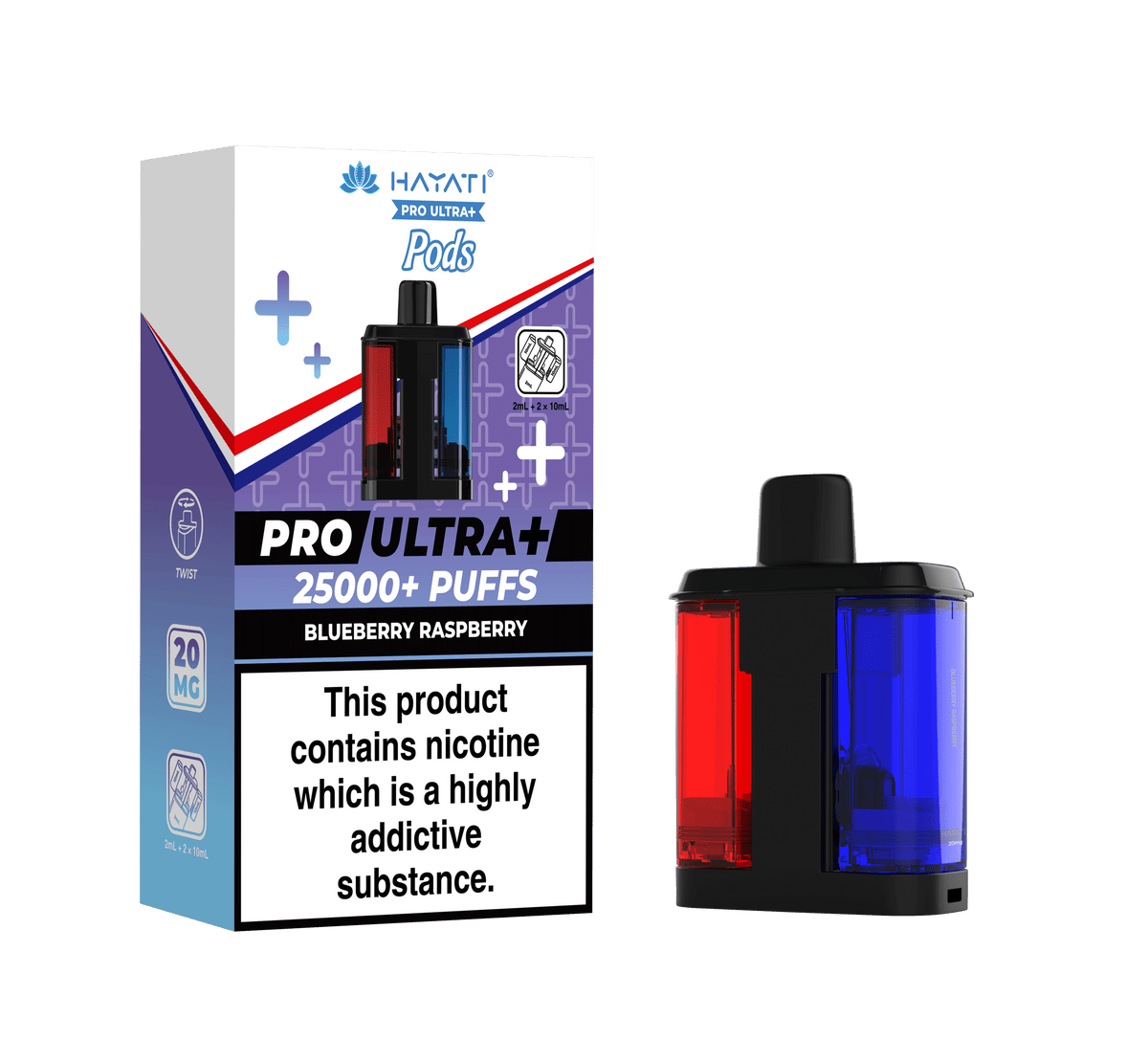 Pro Ultra+ 25K Replacement Pod Blueberry Raspberry 20mg