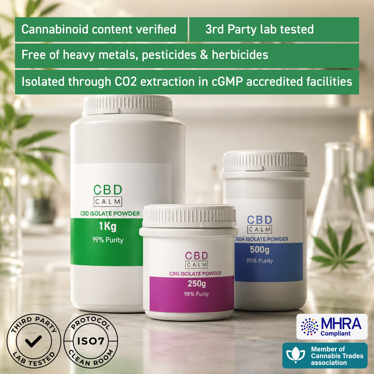 Pure Isolate Powder Wholesale Pack CBD Calm