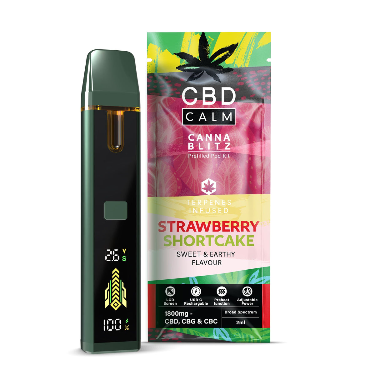 CANNABLITZ 1800mg Prefilled Vape Kit CBD Calm