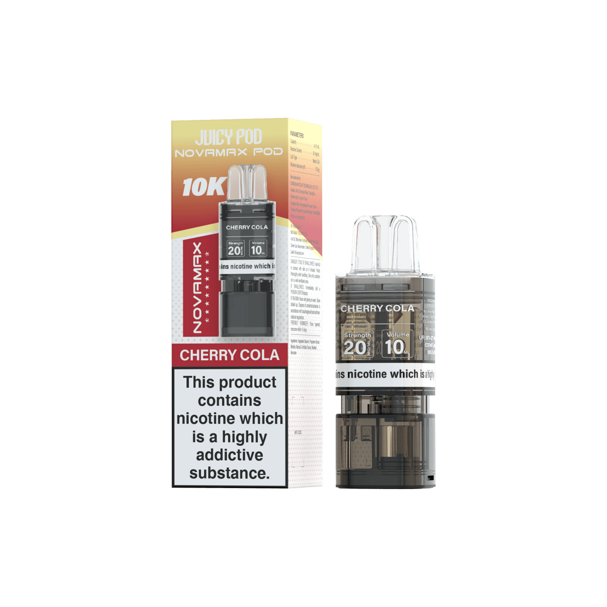 Novamax Juicy Pod 10K Cherry Cola Refill 2+10ml 20mg
