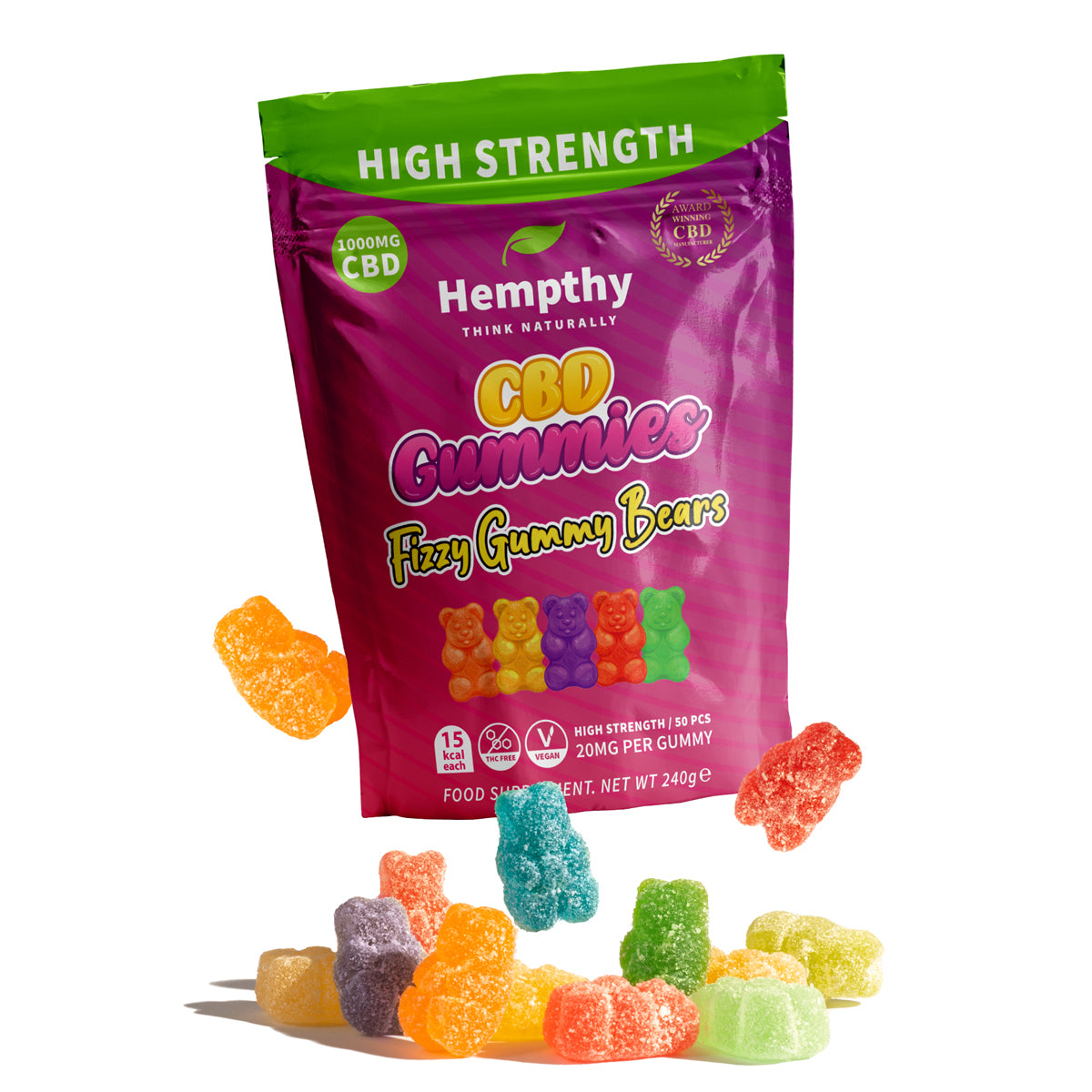 CBD Gummies Fizzy Bears Hempthy