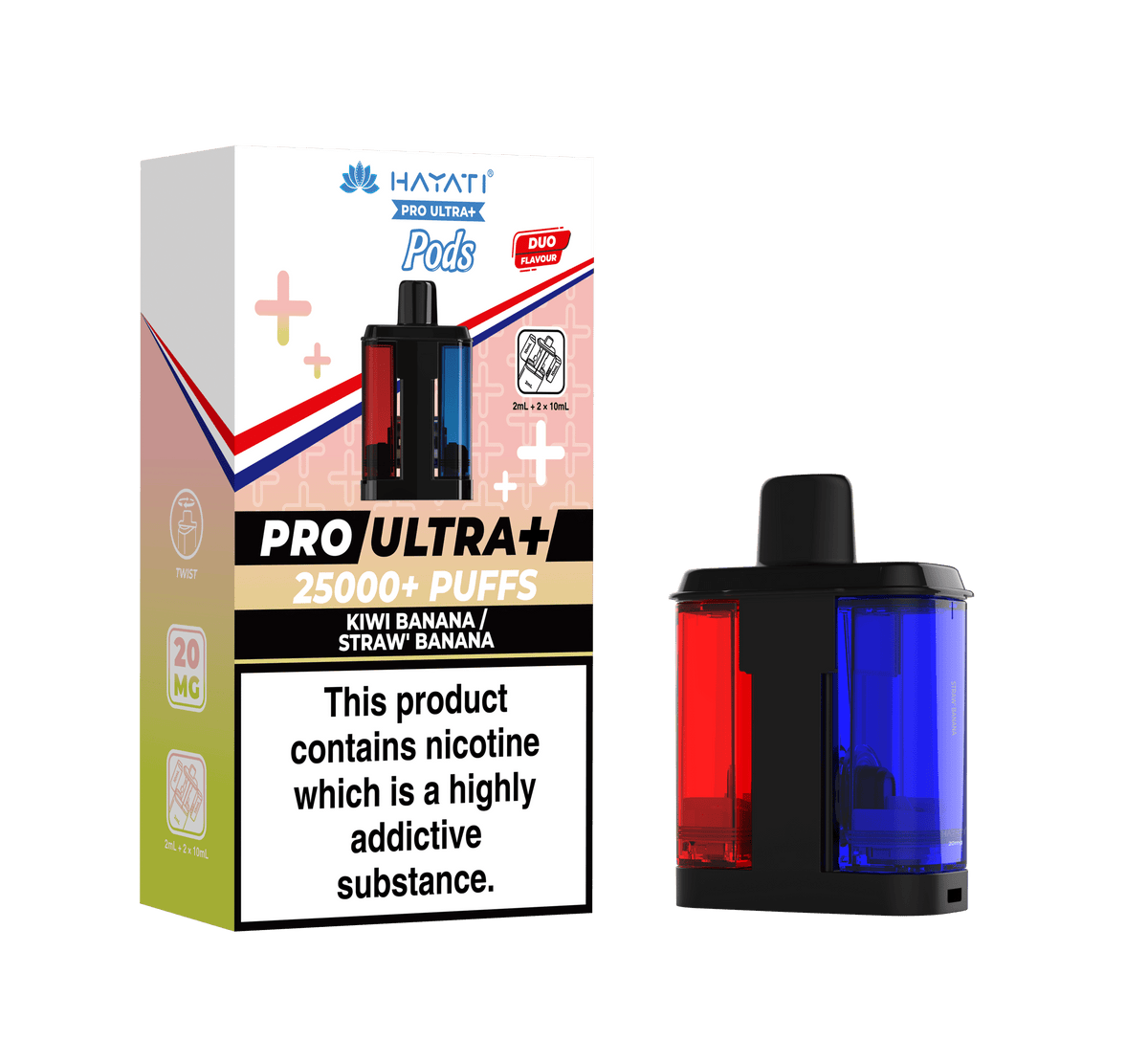 Pro Ultra+ 25K Replacement Pod Kiwi Banana Straw Banana 20mg