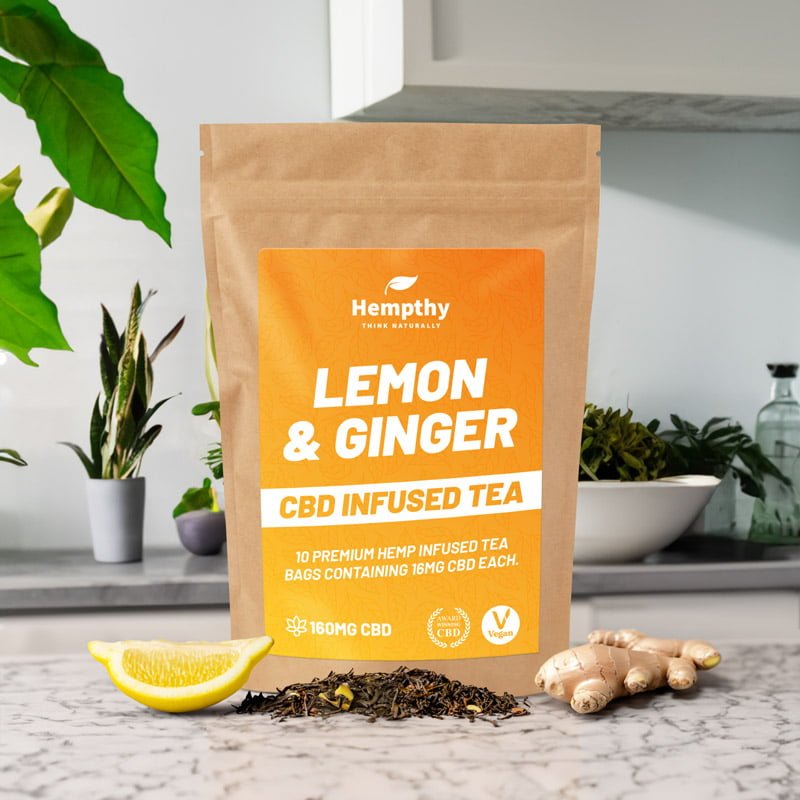CBD Tea Lemon & Ginger Bags Hempthy