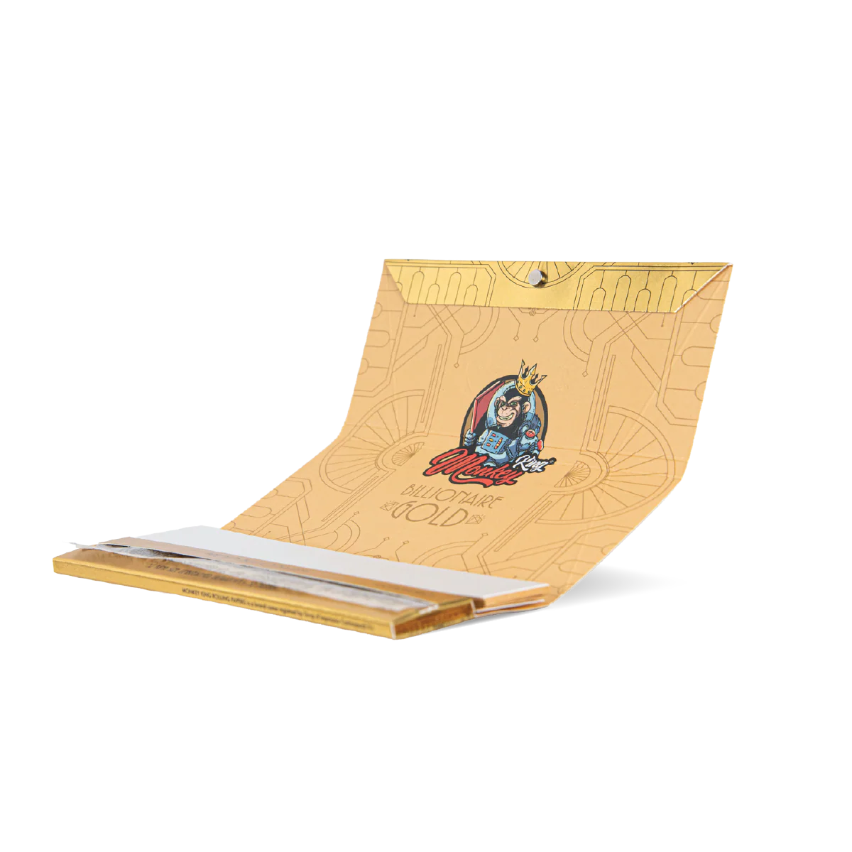 X1 Pack Monkey King Rolling Papers & Tips: Billionaire Gold XL - Extra Long