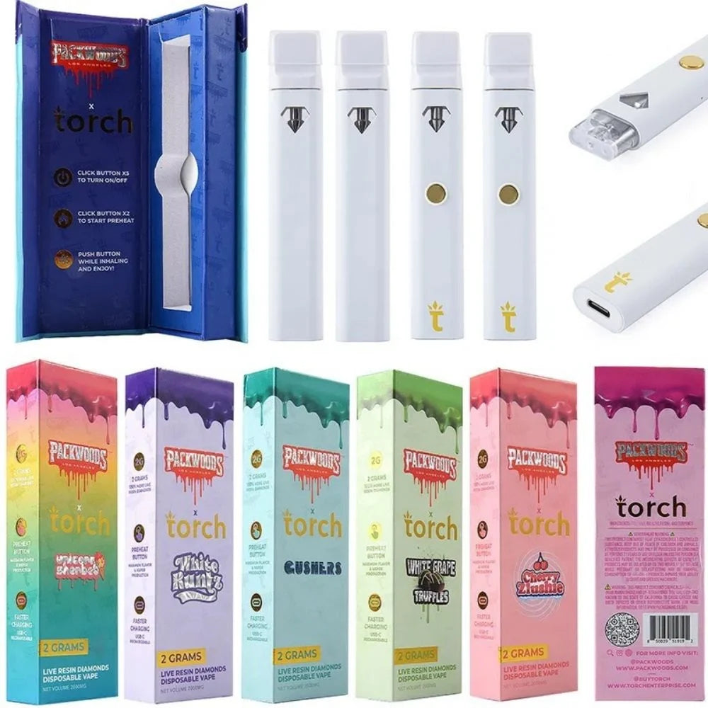 Packwoods X Torch THCP Filled Vapes Sativa 1.0ml X10 Pack