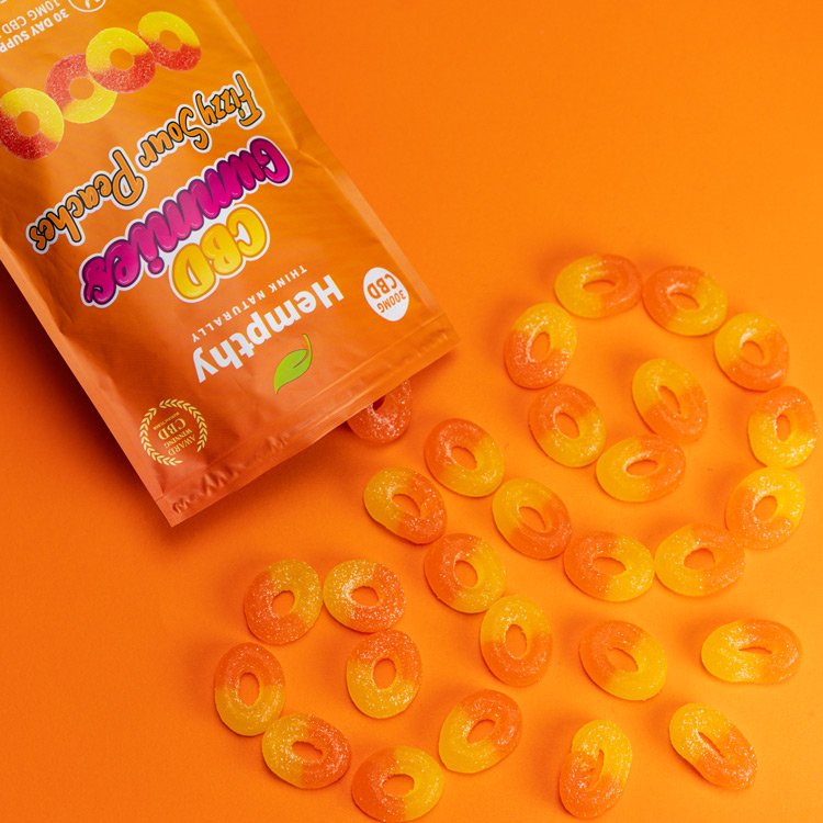 CBD Gummies Peach Rings Hempthy