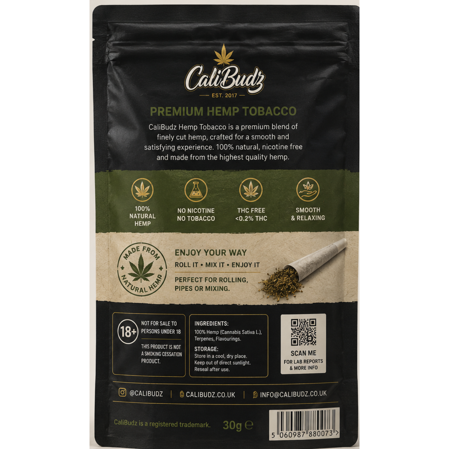 CaliBudz Premium Hemp Blend Tobacco Alternative (30g) 🌿