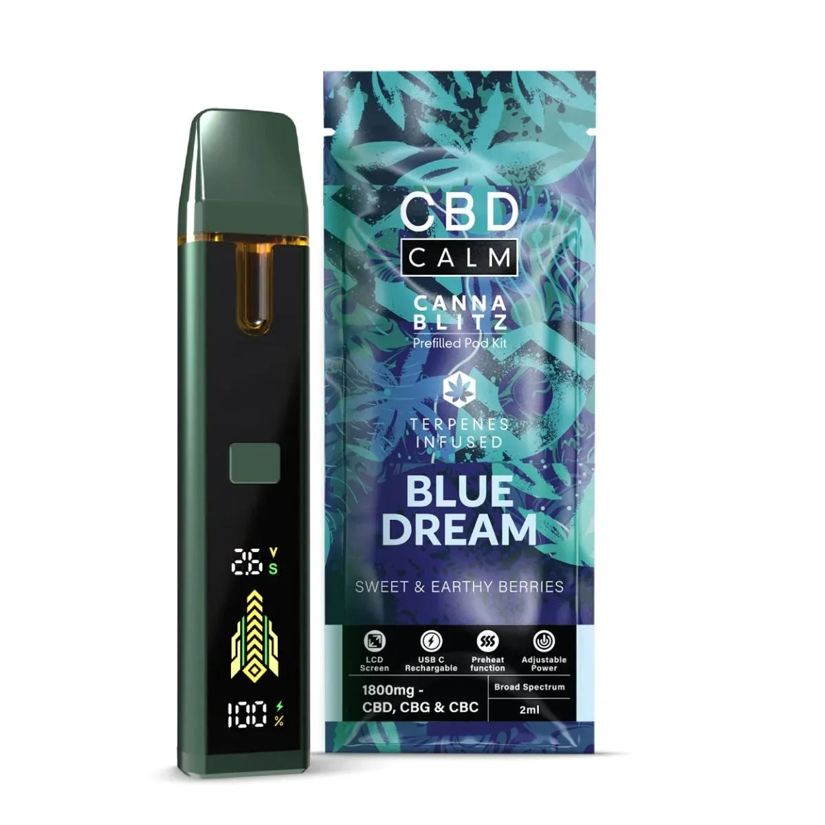 CANNABLITZ 1800mg Prefilled Vape Kit CBD Calm