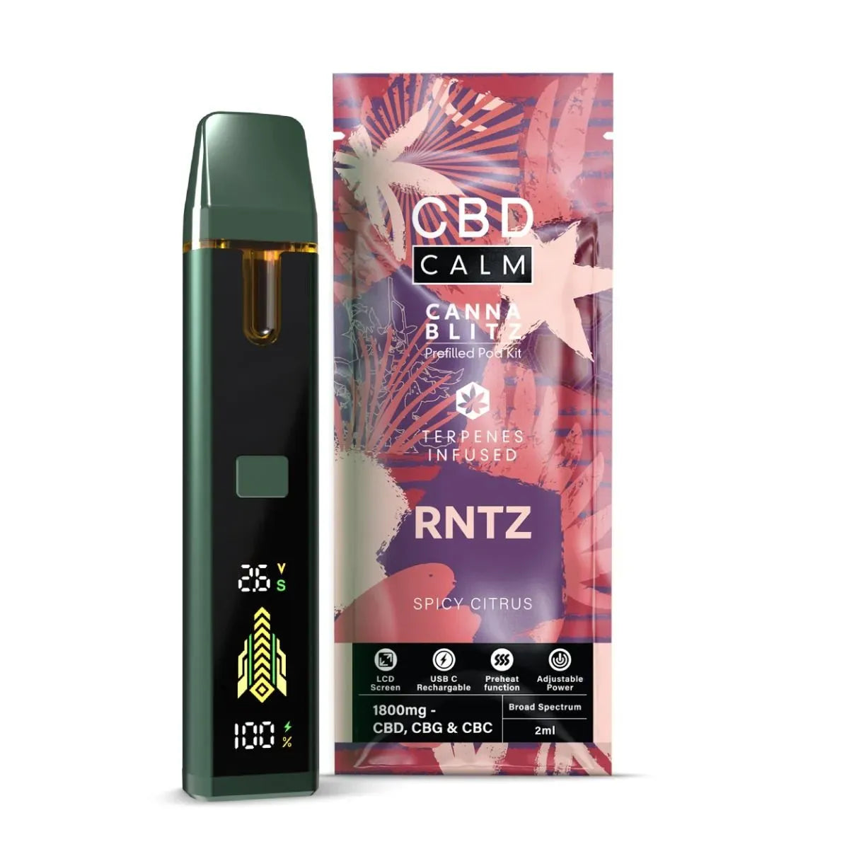 CANNABLITZ 1800mg Prefilled Vape Kit CBD Calm