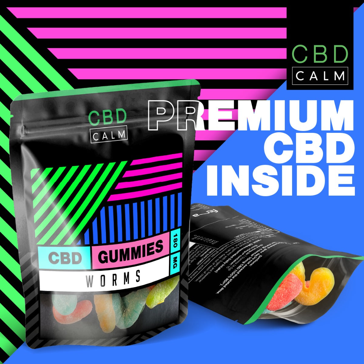 CBD Worms Gummies 180mg Grab Bag CBD Calm