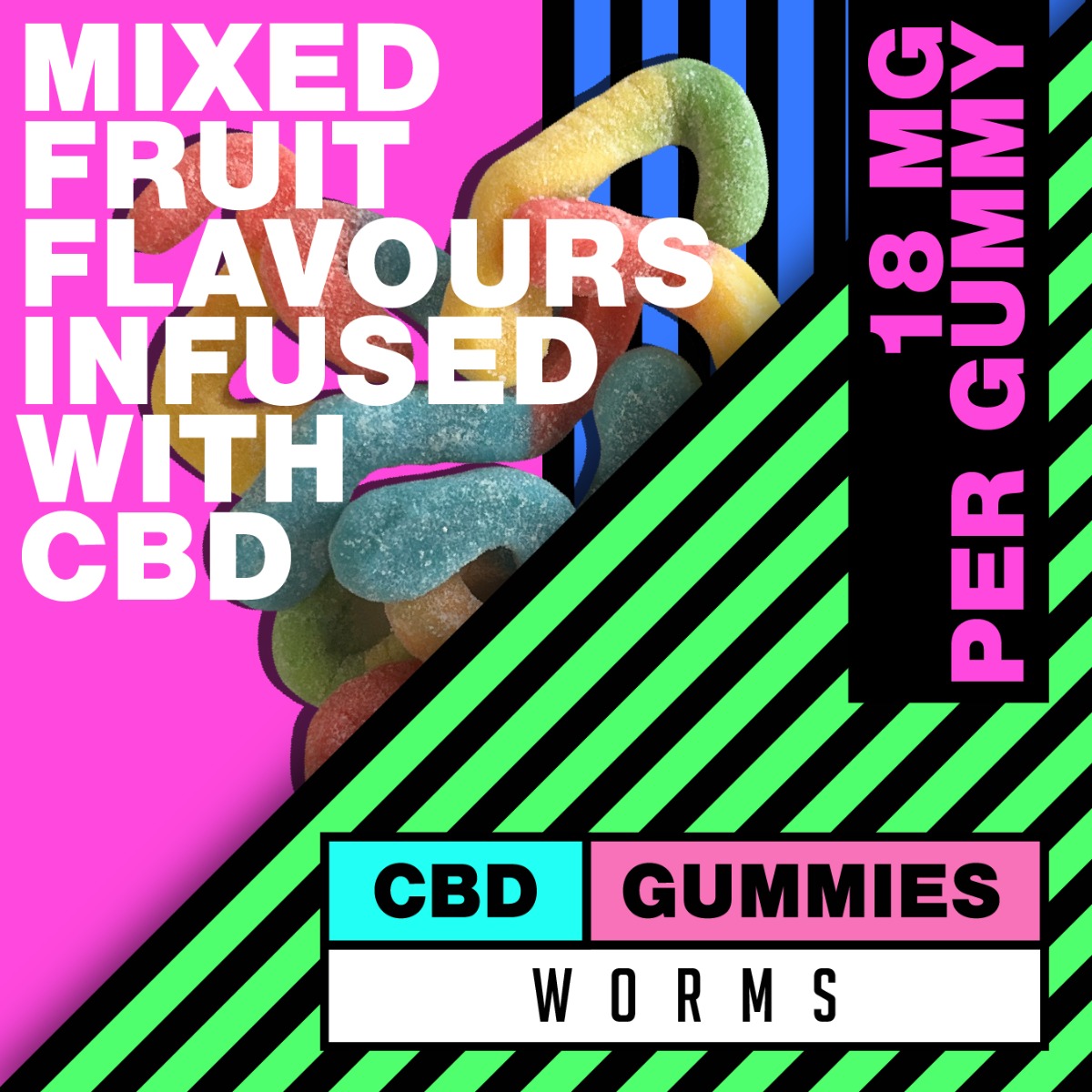 CBD Worms Gummies 180mg Grab Bag CBD Calm